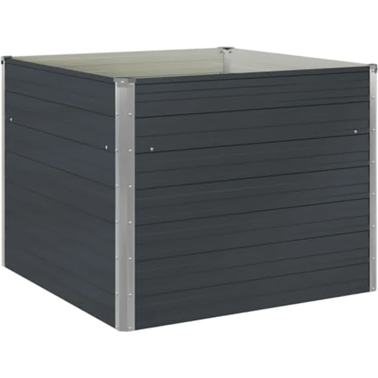 vidaXL Hochbeet Anthrazit 100 x 100 x 77 cm Verzinkter Stahl – Bild 1