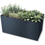 Metzler Hochbeet für den Garten – Stahl in Anthrazit | Witterungsbeständiges Metall-Gartenbeet, Pflanzenbeet, Blumenhochbeet | 150 x 75 x 77 cm