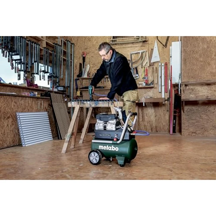 Metabo Kompressor Basic 220-24 OF Silent 601593000, leise und mobil, mit VarioGrip und Condor Druckschalter – Bild 6