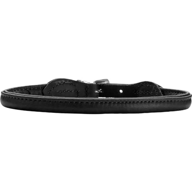 Hunter Halsband Round & Soft Canadian Up, Halsband aus chromfreiem Rindsleder mit Nylonkern, schwarz, M/L – Bild 2