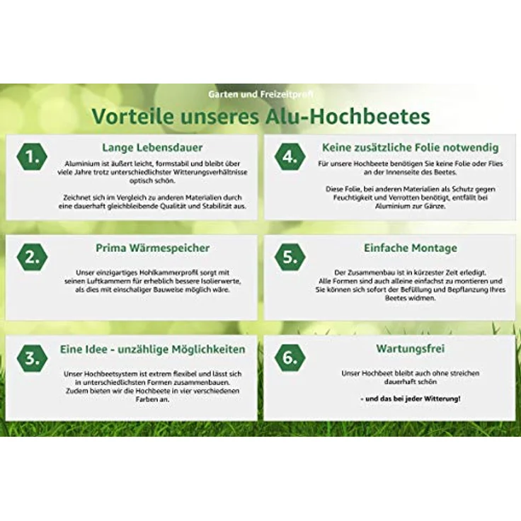 GFP Hochbeet Kräuter-Gemüse-Beet Aluminium Christina - 119x99x77cm formstabil und witterungsbeständig mit Aluminium-Hohlkammerprofilen - Made in Austria – Bild 3