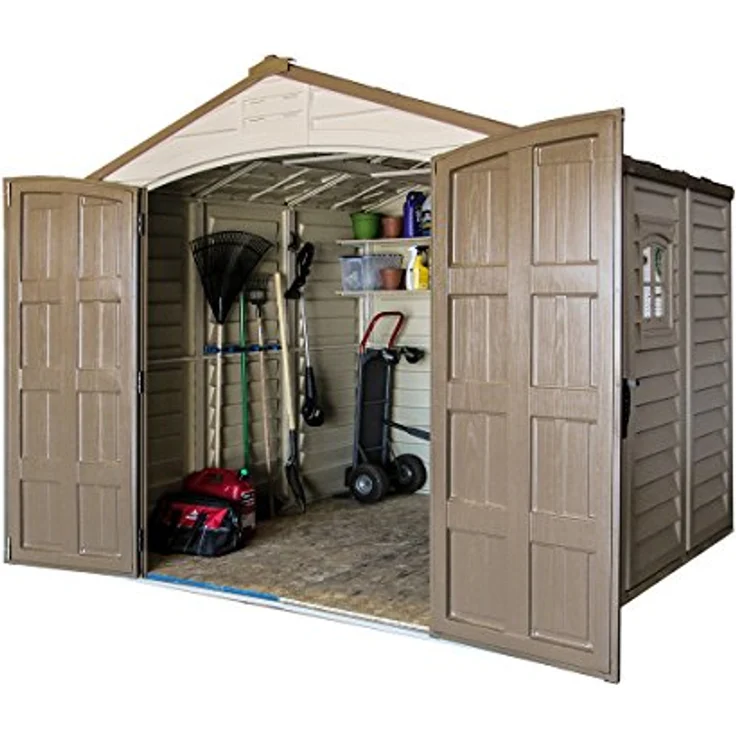 Duramax DuraPlus 8' x 8' Schuppen - Beige/Braun, Allwetterfestes Vinyl Lagerhaus mit dualem Belüftungssystem – Bild 5