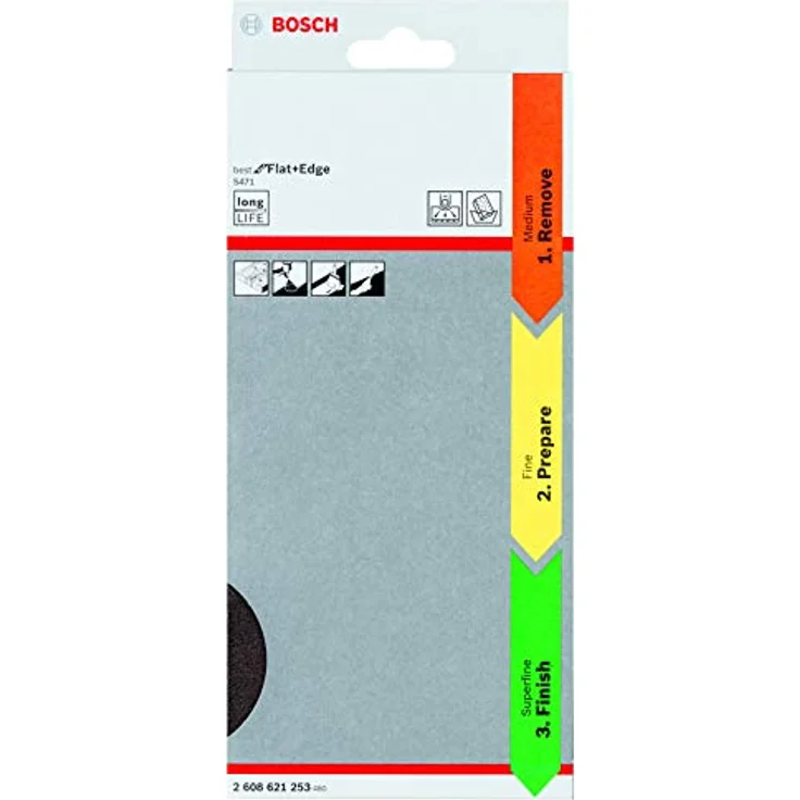 Bosch Professional 3tlg. Schleifschwamm S471 Best for Flat and Edge Set (Mittel (Orange) - Fein (Gelb) - Superfein (Grün), Zubehör Handschleifen) - Preisvergleich – Bild 2