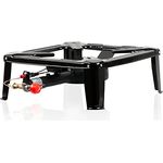 BBQ-Toro Gusseisen Gaskocher mit Piezo-Zünder | 1-Ring-Gasbrenner 40 x 40 x 15 cm | 7 kW | Hockerkocher für Camping, Einsatz im Freien, im Garten und auf der Terrasse | Gasbrenner Outdoor