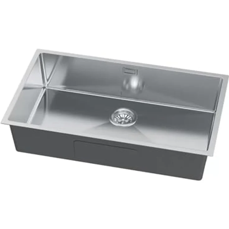 QLS Spülbecken SANTA, Edelstahl Unterbau, 74x44 cm mit Siphon INOX, gebürstete Satin-Optik, hitzebeständig – Bild 3