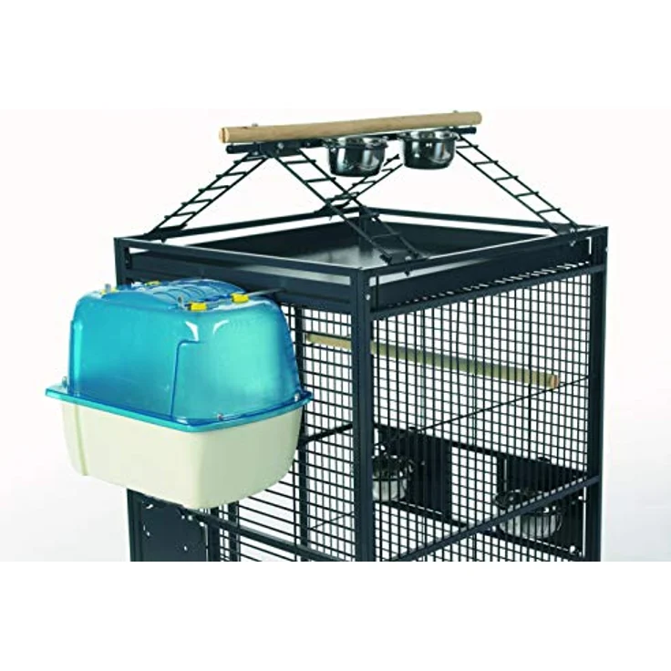 Nobby Vogelhaus Badehaus Splash Giant, extra großes Badehaus für Vögel und Chinchillas, zur Aufhängung an Innen- und Außenseite des Käfigs – Bild 3