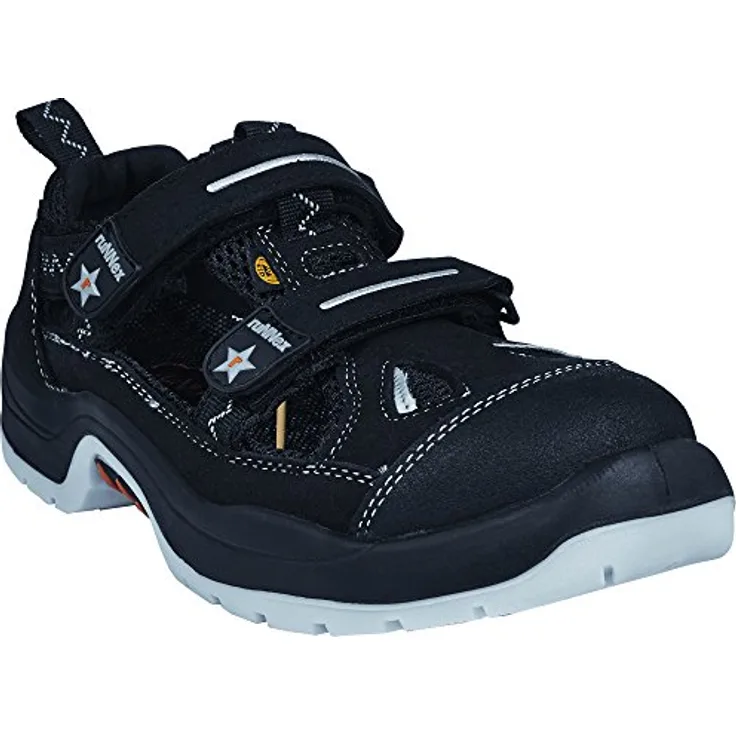 BIG RUNNEX® S1-ESD-Sicherheitsklettsandalen TeamStar, Alu-Protection, ESD, schwarz/silber