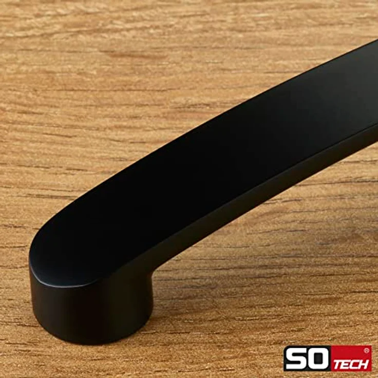 SOTECH Möbelgriff SW111 BA 160 mm schwarz matt Schrankgriff Länge 180 mm Küchengriff Breite 19 mm Schubladengriff Höhe 26,5 mm – Bild 3