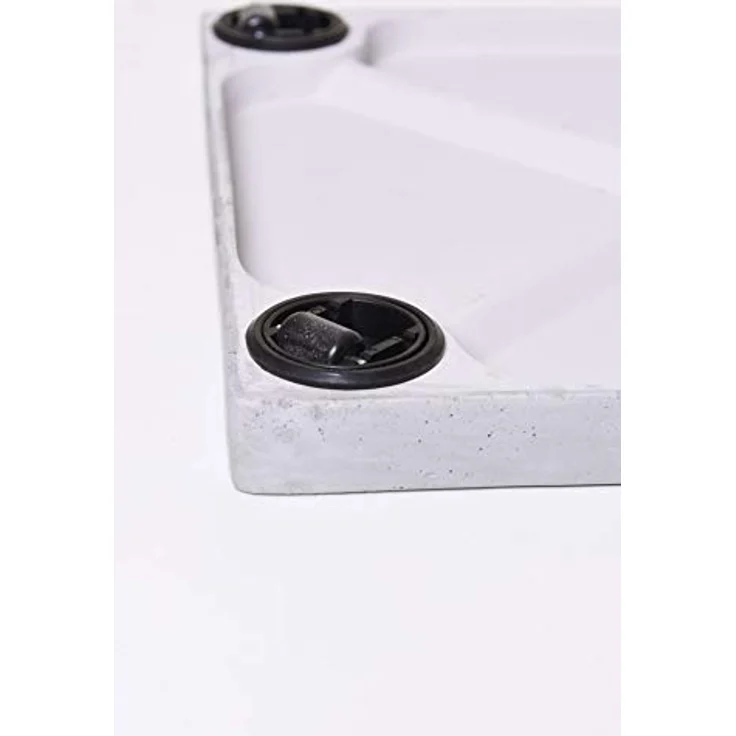 VIVANNO Untersetzer mit Rollen Pflanzenroller eckig Kunststein Movo Grau - 4 x 36 x 36 cm – Bild 5