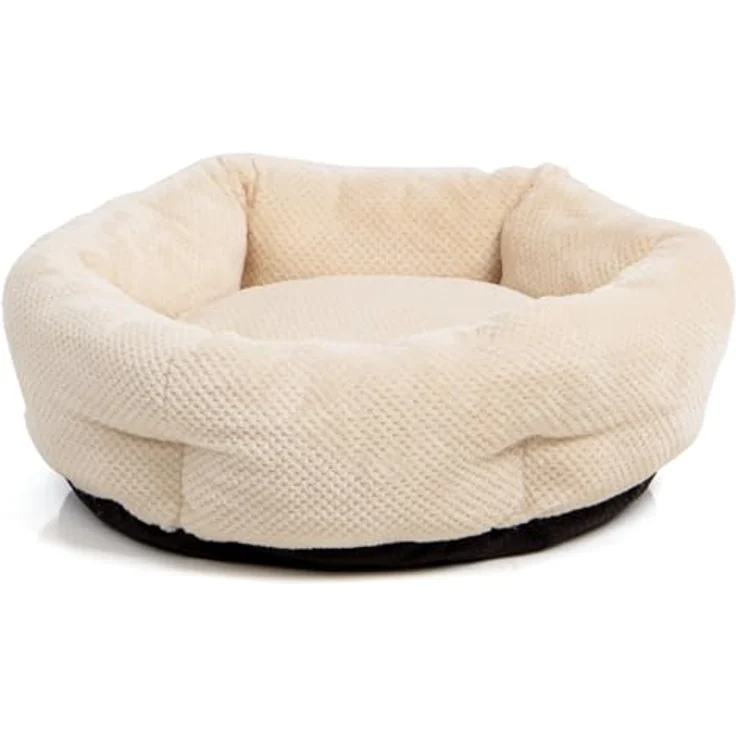 Wallace & Jones | Hundebett beige Cloey - gemütliches Hundekörbchen für kleine Hunde | sechseckige Form, rutschfest | Größe S 50 x 50 x 15 cm – Bild 3
