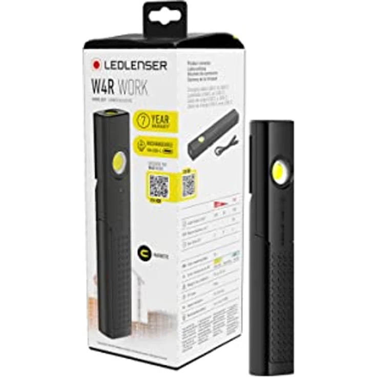 Ledlenser W4R Work, LED Lampe Akku, KFZ Lampe, Akku Taschenlampe LED Aufladbar Klein, LED Lampe mit 220 Lumen, Werkstattlampe und Stablampe LED in einem, Akku Arbeitsleuchte LED 9 Stunden Leuchtdauer – Bild 1