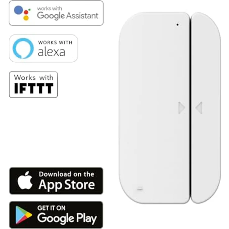 Hama WiFi Tür-Fenster-Kontakt (ohne Hub, Fenster--Tür-Sensor mit Magnetkontakt, Alarm-Benachrichtigung aufs Handy, 2,4GHz, App, Batterie-Betrieb) WLAN Fensteralarm-Türalarm – Bild 4