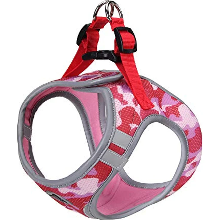 Croci Hiking Reflective Army PINK, Hundegeschirr Größe M mit reflektierenden Elementen und gepolstertem Neopren/Nylon – Bild 3