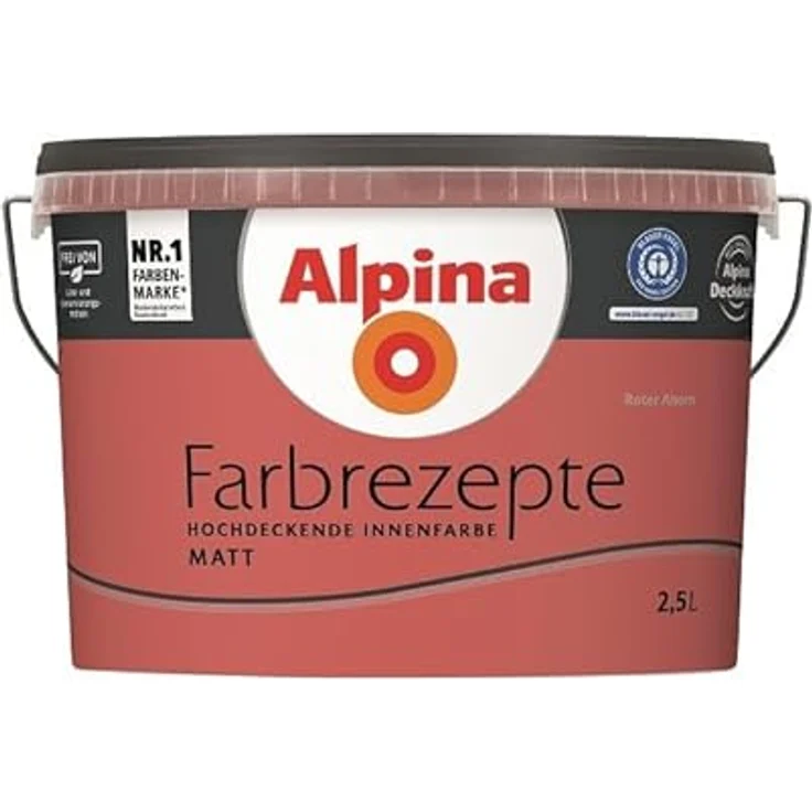 Alpina Farbrezepte Souveränes, opulentes Rot 2,5 l, Roter Ahorn, Innenfarbe, matt – Bild 5