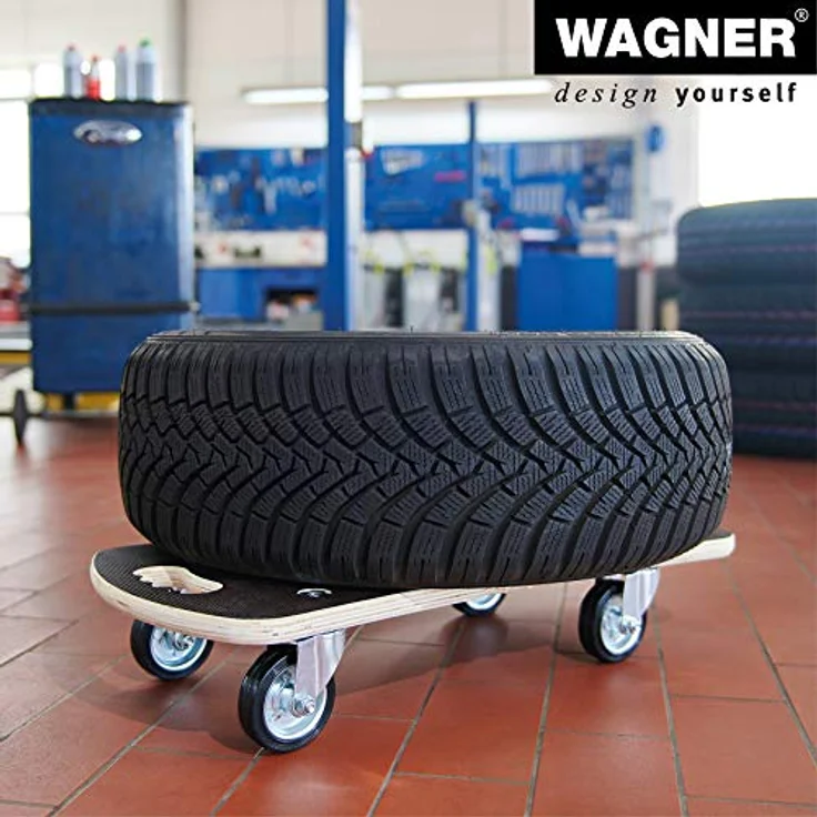 Wagner System MM 1312, Transportwagen mit rutschfester MaxiGrip-Beschichtung, Tragfähigkeit 300 kg, Birken-Multiplex, 290 x 575 mm – Bild 6