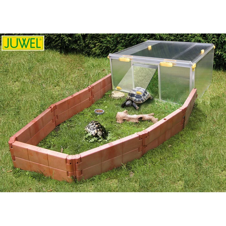 Juwel Auslaufgehege für Schildkröten, terracotta, hygienisch und erweiterbar, 14 Bausteine inkludiert – Bild 1