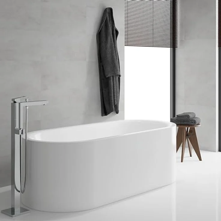 GROHE Eurocube Einhand-Wannenarmatur, Bodenmontage mit Temperaturbegrenzer, Chrom, 23672001 – Bild 2