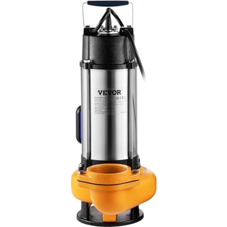 VEVOR Schmutzwasserpumpe Tauchpumpe 2200W, Durchfluss 60000L/h, max. Hub 18m, IPX8, mit variablen Schwimmerschalter – Bild 4