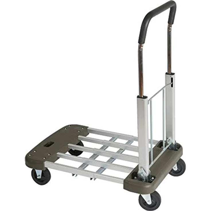 Stier Transportwagen STIER Plattformwagen aus Aluminium, verstellbar mit Tragkraft 150 kg, klappbar und leicht, Vollgummi-Bereifung – Bild 4