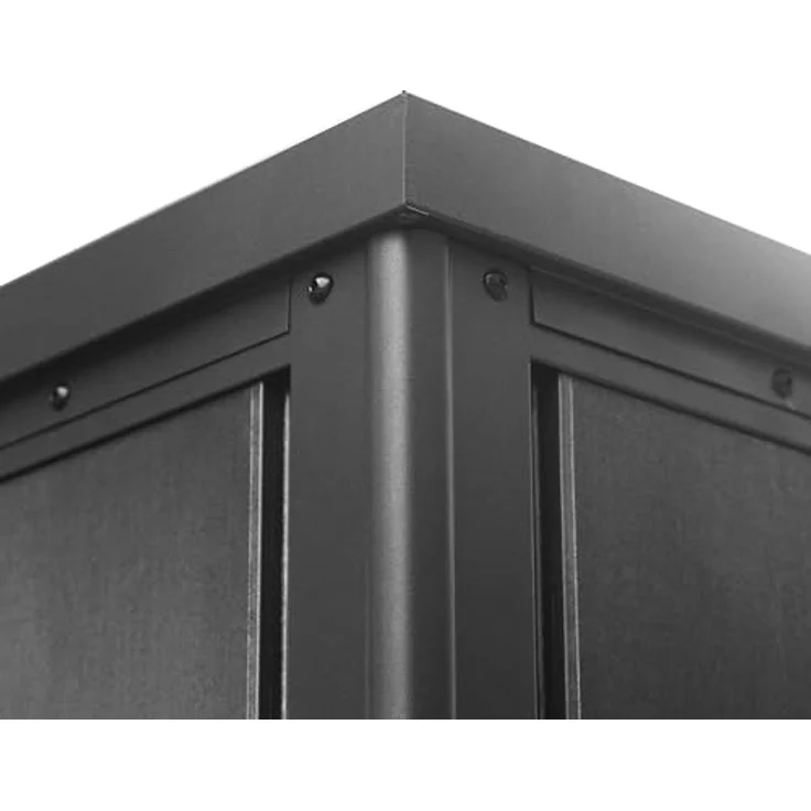 GFP Primeyard Geräteschrank Metall 84x84x131 cm Mülltonnenbox anthrazit inkl. Fußboden, wetterfest und stabil, feuerverzinktes Stahlblech, Dachlast 150kg/m², abschließbares Zylinderschloss – Bild 5