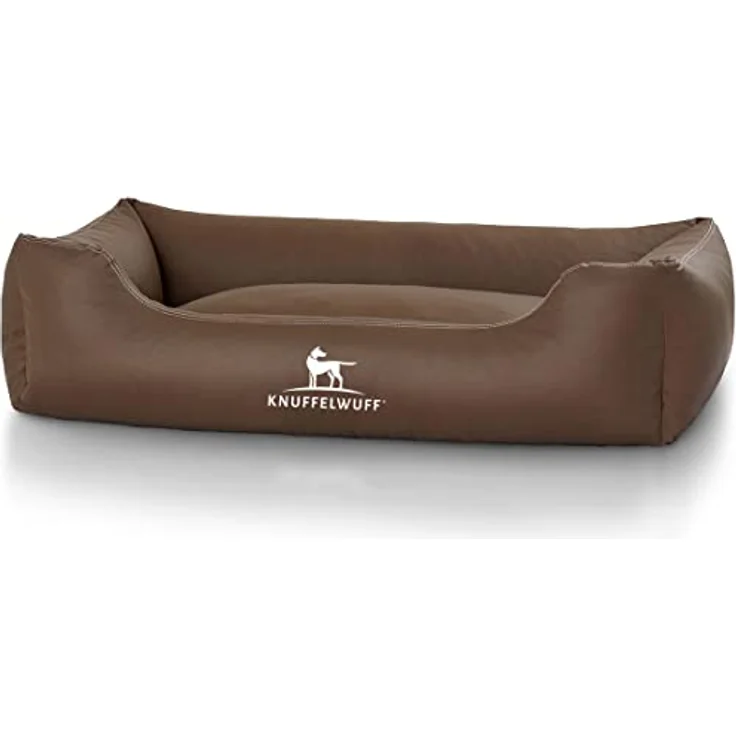 Knuffelwuff Leder Hundebett Sidney Braun XXL – Bild 2