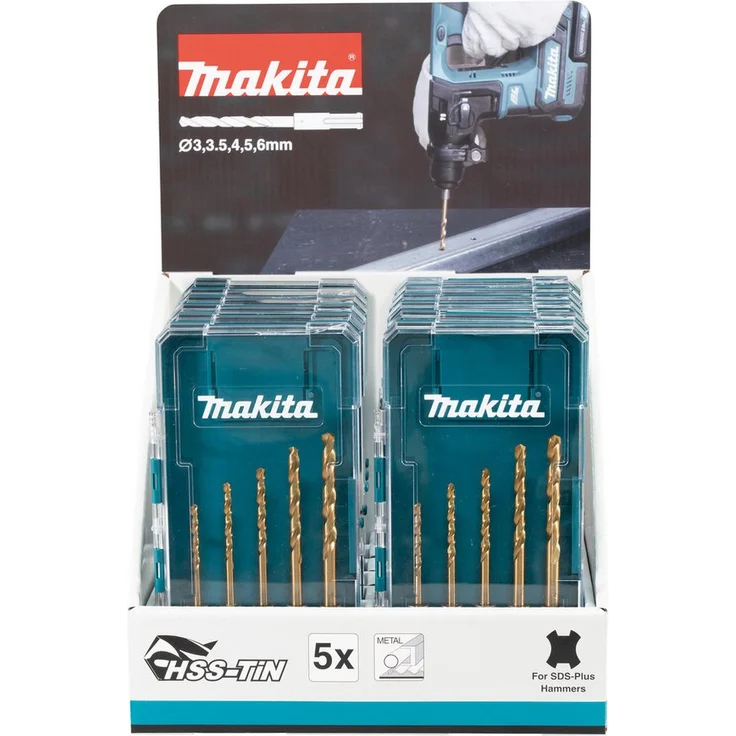 Makita Akku-Multifunktionswerkzeug SDS-PLUS Metallbohrer Set 12 Stk. im Karton-Aufsteller, Produkt, Makita, Makita Werkzeug und Geräte für Heimwerker und Handwerk