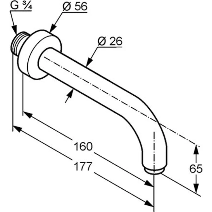Kludi Wanneneinlaufarmatur BOZZ, Wandmontage, Messing mit verchromter Oberfläche, 25 l/min Durchfluss, inkl. s-pointer Luftsprudler – Bild 3