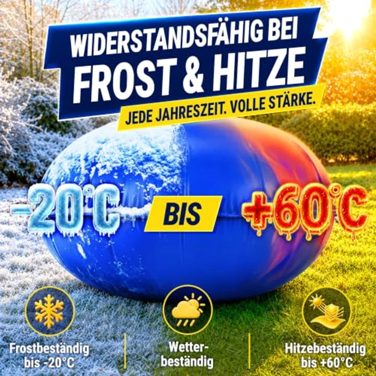 tillvex® Poolkissen Winter XXL Ø 3 m Rund mit 12m Seil & Reparaturkit, frost- & chlorbeständig bis -20°C, inkl. Schraubventil – Bild 7