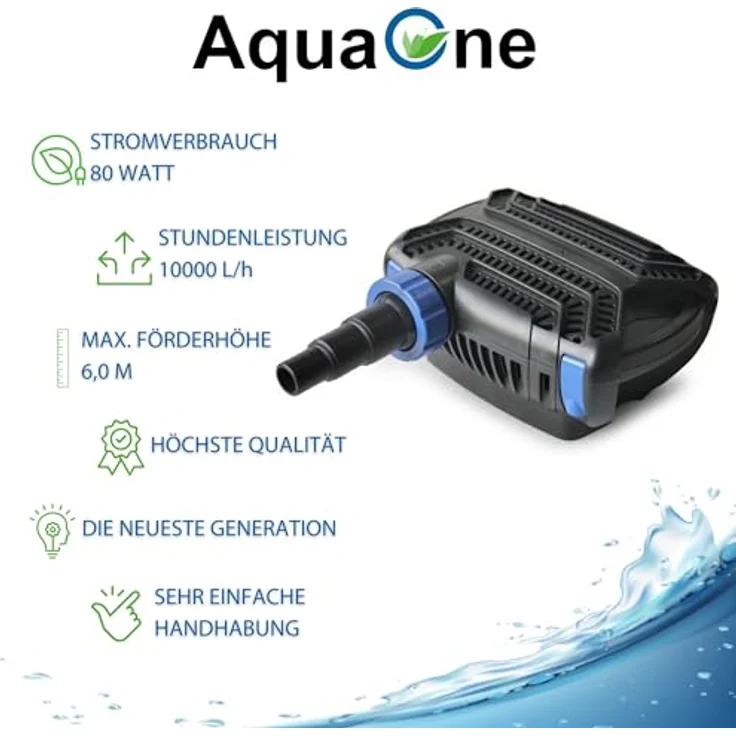 Aquaristikwelt24 CTF-B 10000, Teichpumpe 80 Watt Eco Motor 10000 l/h 2in1 System – Bild 3