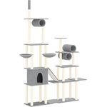 Bussandri Exclusive - Kratzbaum mit Sisal-Kratzsäulen Hellgrau 279 cm - Preisvergleich