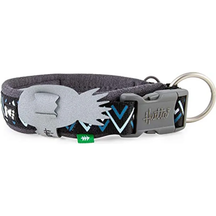 Hurtta Razzle-Dazzle Halsband für kleine Hunde, Gepolstert, 100% recyceltes Polyester, Schwarz 25-35cm