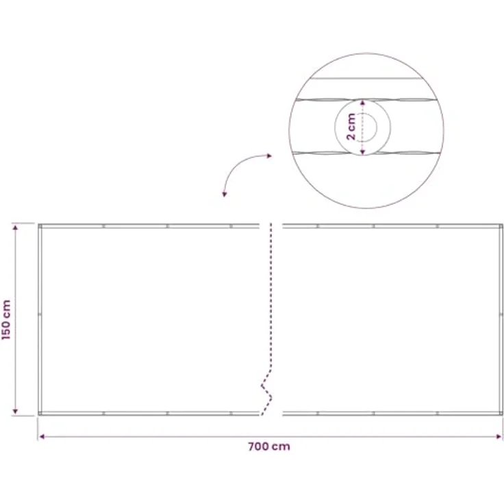vidaXL Balkon Sichtschutz 150 x 700 cm, UV-beständiger und wasserabweisender Stoff mit Polyurethan-Beschichtung, orange – Bild 3