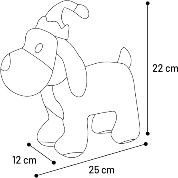 Flamingo WEIHNACHTSSPIELZEUG Aviana, Plüsch Hund mit Cord und Squeaker, grau, 12x25x22CM – Bild 3