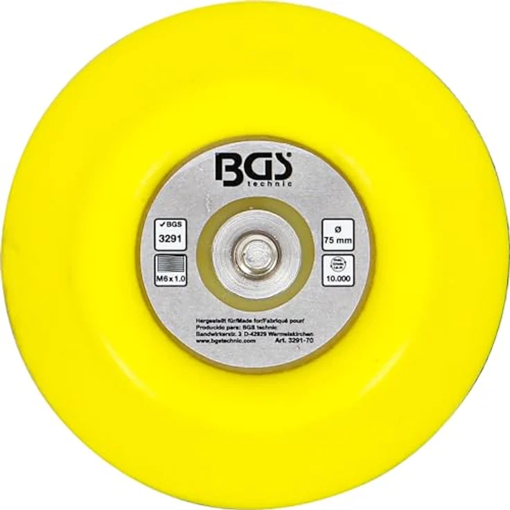 BGS TECHNIC Klett-Teller für Art. 3291, ø 75 mm, Antriebswellen-Gewinde M6 x 1,0, Gewicht 0.026 kg – Bild 4