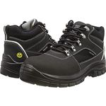 Skechers Trophus Letic S1P, Sicherheitsstiefel aus Nubukleder und Mesh, geschlossener Zehenschutz, schwarz