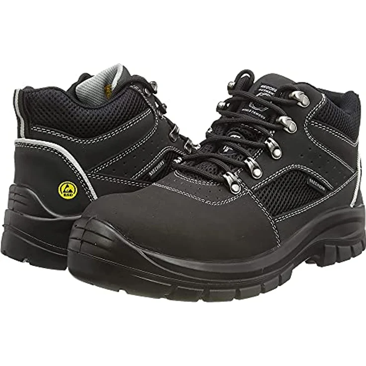 Skechers Trophus Letic S1P, Sicherheitsstiefel aus Nubukleder und Mesh, geschlossener Zehenschutz, schwarz – Bild 1