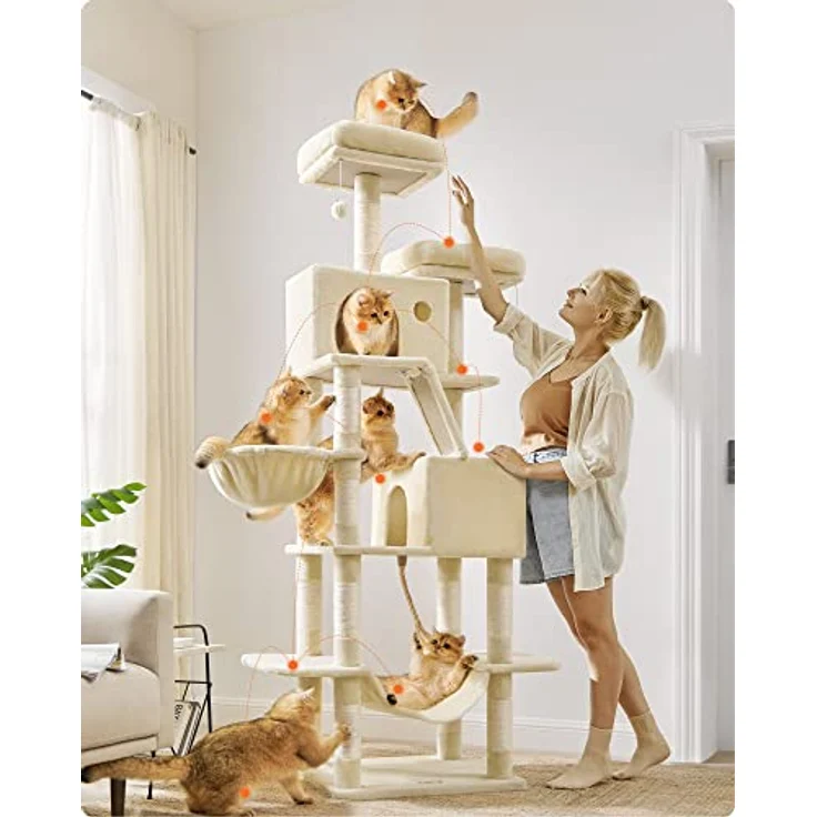 Feandrea Jingle (206 cm, Beige), Katzenbaum – Bild 2
