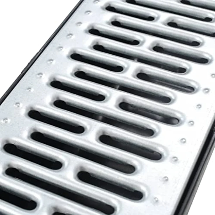 vidaXL 6x Entwässerungsrinne Komplett Set, verzinkter Stahl, 6m, korrosionsbeständig, schwarz und silber – Bild 4