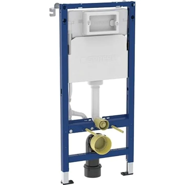 Geberit Duofix Basic WC-Element 112 cm mit 12 cm Unterputz-Spülkasten, höhenverstellbar für wandhängendes WC, Delta-Betätigung, stabile & leise Installation