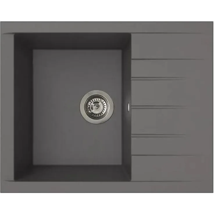 STRADOUR Cube 1C XS, Einbauwaschbecken aus SMC-Harz, betongrau, 62 x 50 cm