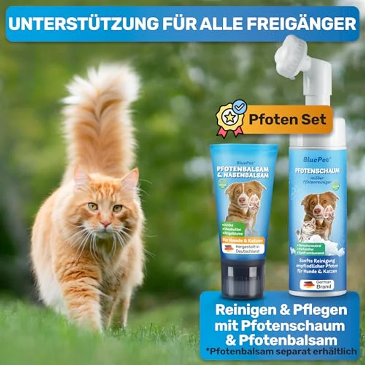 BluePet Pfotenschaum 200ml, Pfotenreiniger für Hunde & Katzen mit 2-in-1 Reinigung und Pflege, vegan, pH-neutral, hergestellt in der EU – Bild 5