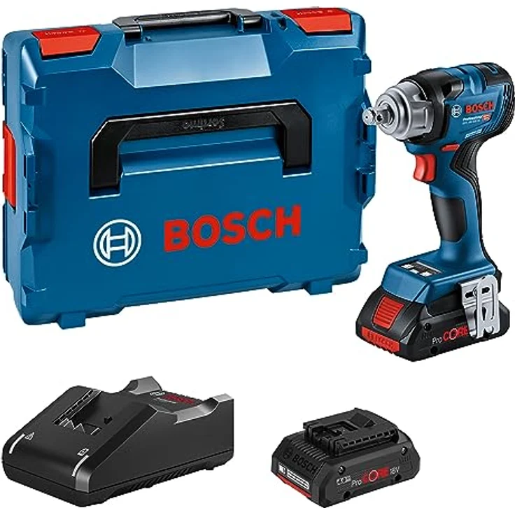 Bosch Professional 18V System Akku Drehschlagschrauber GDS 18V-330 HC, 330 Nm Anziehmoment, 560 Nm Losbrechmoment, inkl. 2x 4.0Ah ProCORE Akku, L-BOXX – Bild 1