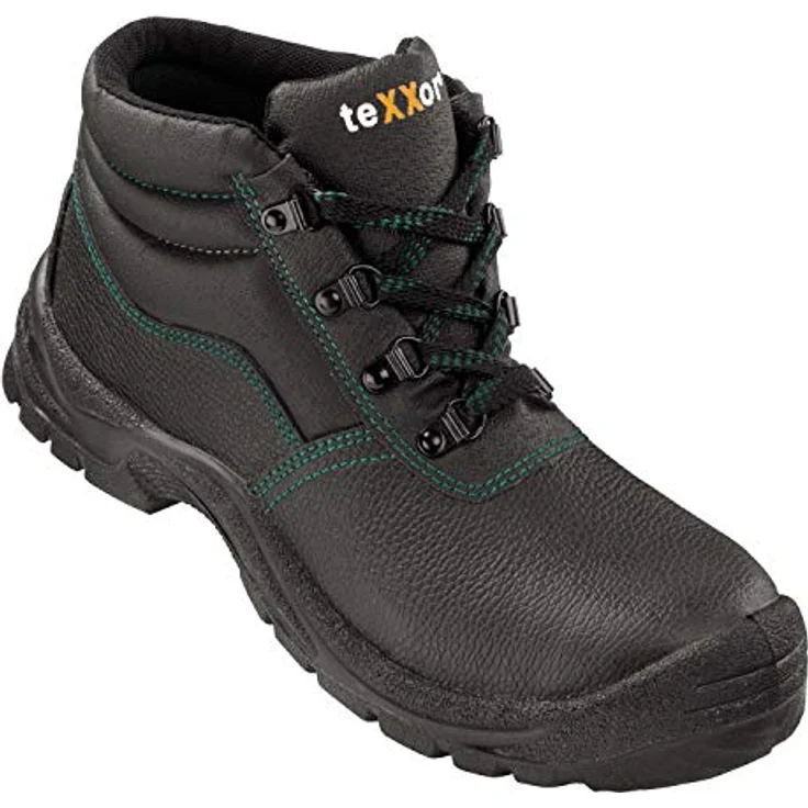 teXXor® S3-Sicherheitsschnürstiefel PARIS, Schwarz/Grün, Stahlkappe, rutschfest, atmungsaktives Futter – Bild 2