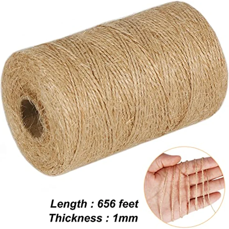 Vivifying 200m Jute-Schnur, Braun, 1mm Durchmesser, ideal für Garten, Basteln und Pflanzenpflege – Bild 2