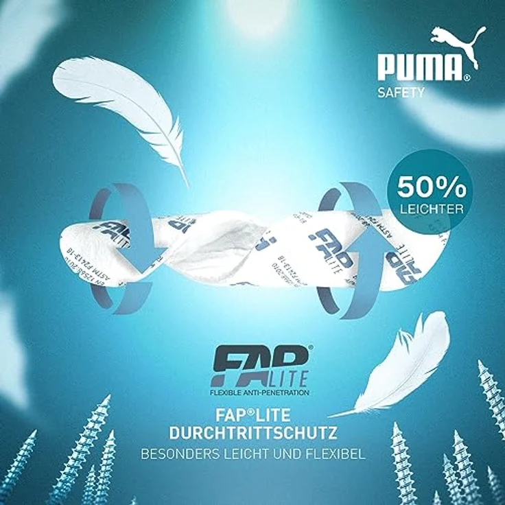 PUMA Safety AIRTWIST BLUE LOW Arbeitsschuh mit EFFECT.FOAM Sohlenkonstruktion, FAPlite Durchtrittschutz, Hydrophobiertes Veloursleder, in blau – Bild 6