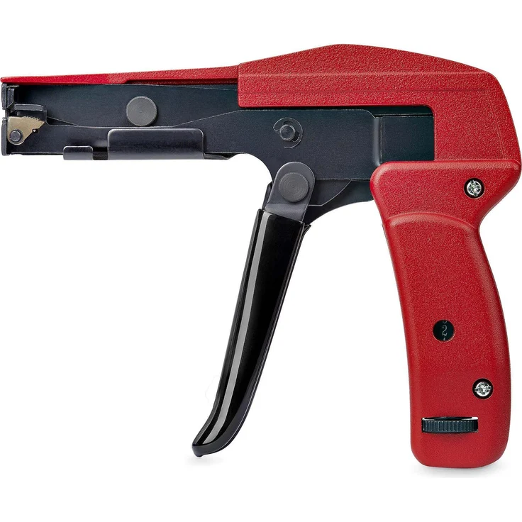 StarTech Nylon-Kabelbinderpistole, Werkzeug zum Schneiden und Installieren von Kabelbindern, rot, für Kabelbinder 2,4 - 4,8 mm – Bild 1