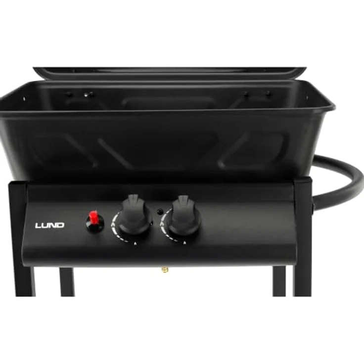 LUND Gasgrill 5,5 kW, 2 Brenner aus Stahl, kompakt mit Piezo-Zünder und verchromtem Rost, 60 × 53 × 102 cm – Bild 9