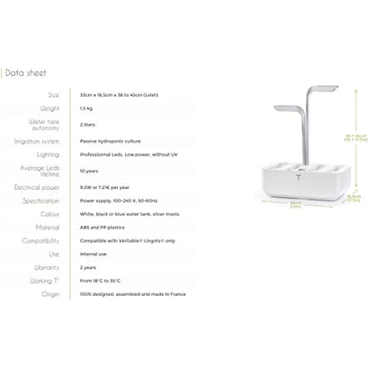 Veritable Anzuchttopf Véritable SMART, Indoor-Garten mit Adapt'Light LED-Technologie für 4 Pflanzen, bis zu 4 Wochen autonom – Bild 7