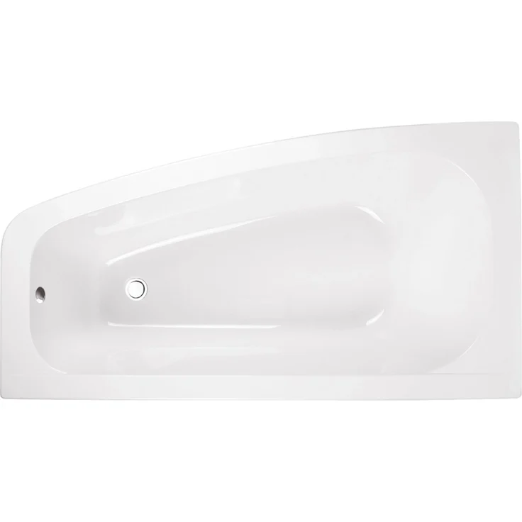 Bad Land Badewanne LUNA 150x80, Eckwanne mit antibakterieller Beschichtung, schneeweiß, linksseitiger Ablauf