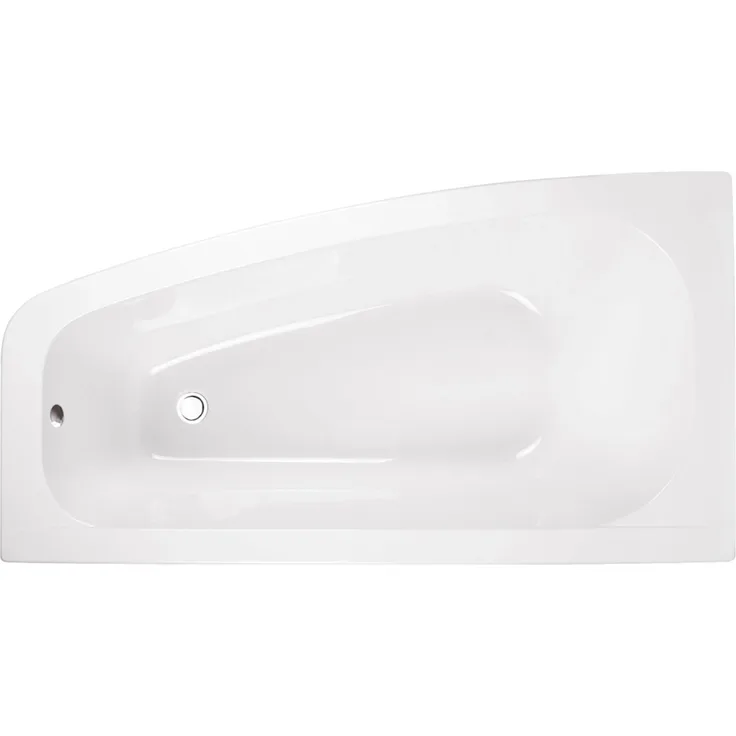 Bad Land Badewanne LUNA 150x80, Eckwanne mit antibakterieller Beschichtung, schneeweiß, linksseitiger Ablauf